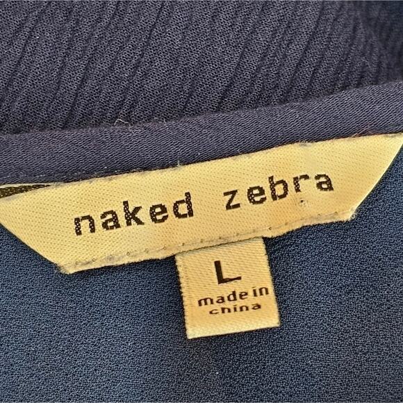 Naked Zebra Blue Lace and Lined Tank Top Large - Picture 4 of 7